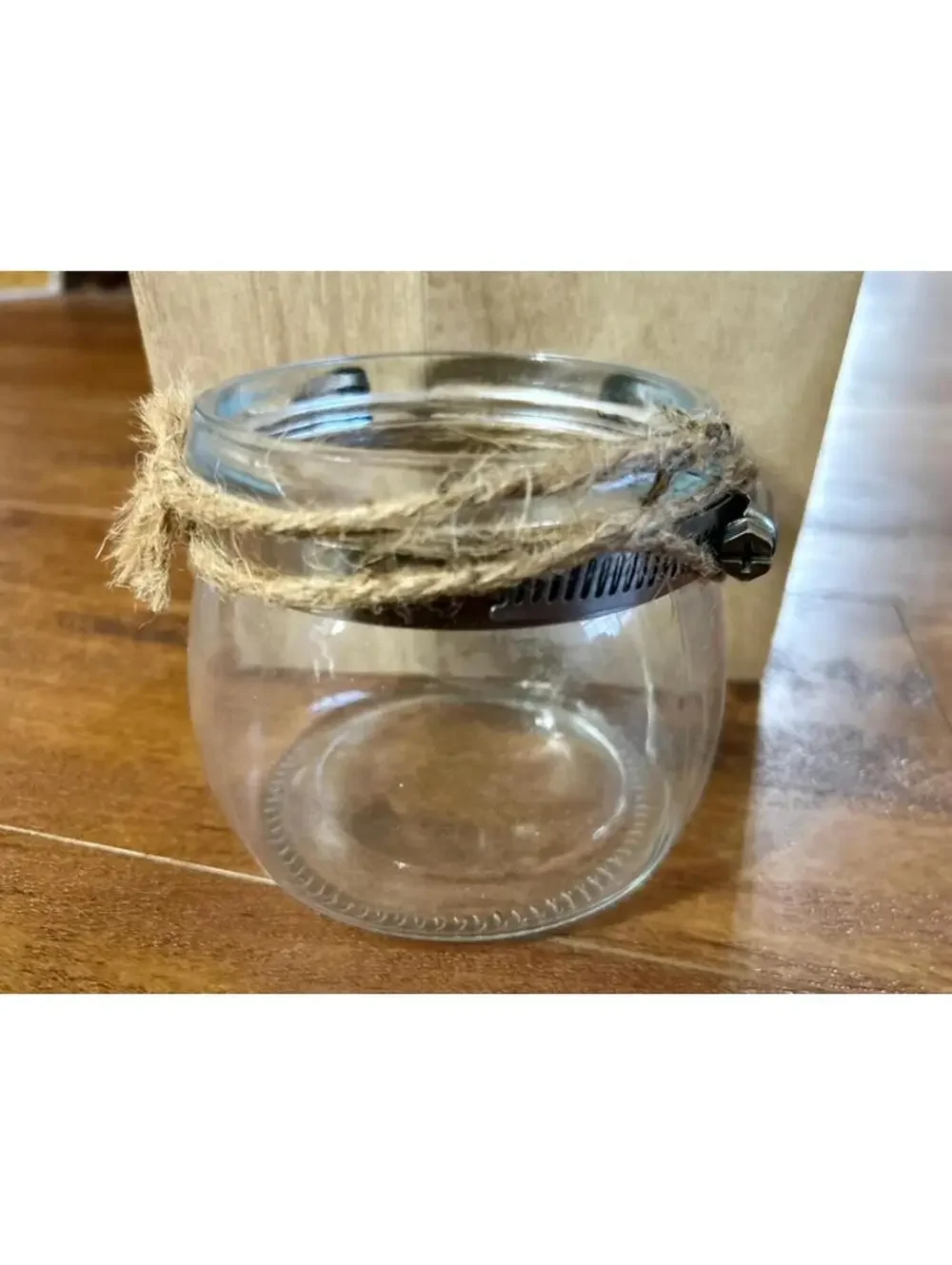 Rustic Wooden Wall Pocket Change Jar Holder